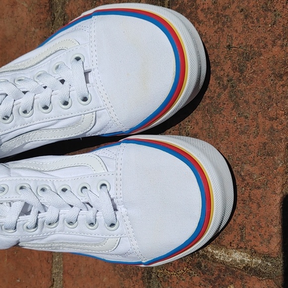 Vans Unisex Old School Rainbow Foxing True White Sneaker Size 7 - Picture 3 of 9